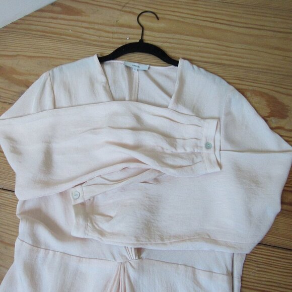 Vince. Twist Drape Long Sleeve Dress in Oat Blush Size 12 - Picture 5 of 16